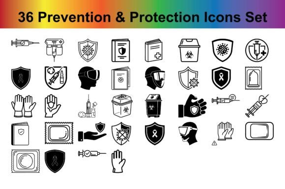 36 Prevention Protection Icons Set