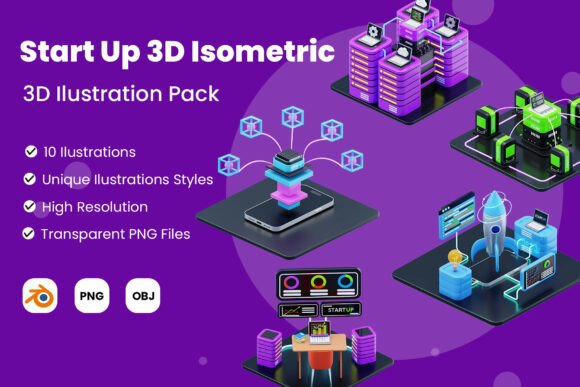 3D Start Up Isometric Pack