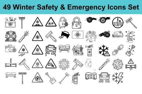 49 Winter Safety Emergency Icons Set: A Strategic Tool for Cold-Weather Communication