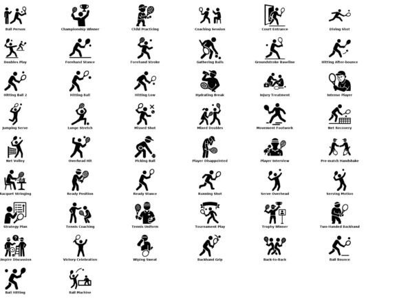 50 Tennis Player Icons: Elevate Your Designs with Precision and Style