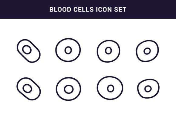 Blood Cells Icon Set for Healthcare