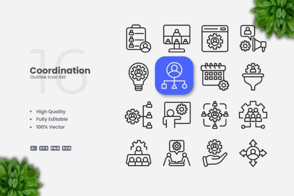 Coordination Outline Icons: A Versatile Design Solution