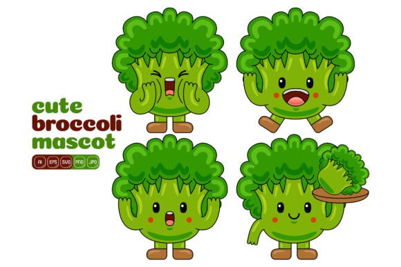 Cute Broccoli Mascot Vector Pack 01: A Versatile Design Resource for Creatives