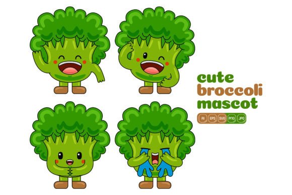 Cute Broccoli Mascot Vector Pack 02: A Versatile Design Resource for Creative Professionals
