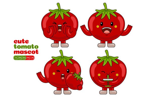 Cute Tomato Mascot Vector Pack 04: A Versatile Design Resource for Creative Professionals