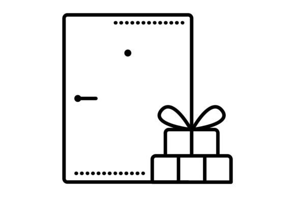 Delivery to Home Black Line Icon