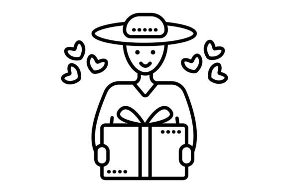 Deliveryman in a Hat Black Line Icon