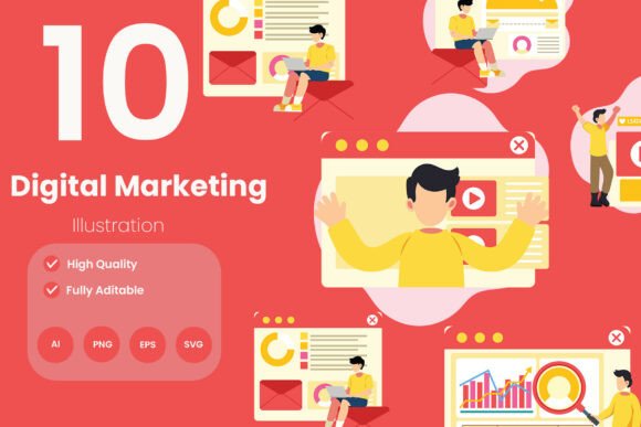 Digital Marketing Illustration Pack