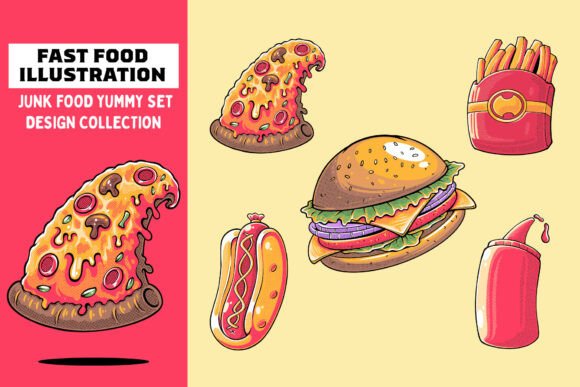 Fast Food Junk Food Illustration: A Creative Tool for Modern Designers