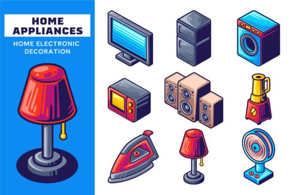 Home Appliances Electronic Vector Design