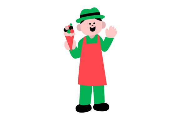 Illustration of Server Holding Ice Cream: A Unique Blend of Technology and Creativity