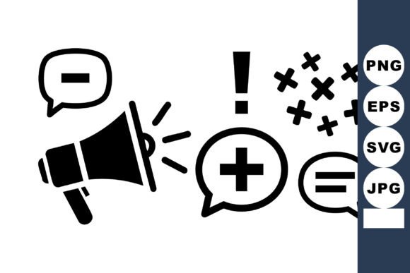 Megaphone Feedback Icons Set: A Minimalist Approach to Visual Communication
