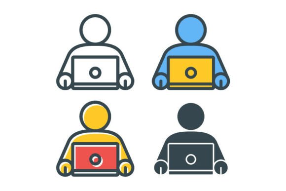 Modern Flat Laptop User Icon Set: A Strategic Tool for Visual Communication
