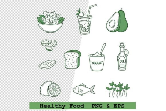 Set of Healthy Food Icons Vector: A Versatile Tool for Modern Designers